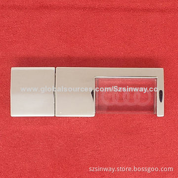 Cylinder Crystal USB Flash Stick, 128MB-32GB with Customized Logo